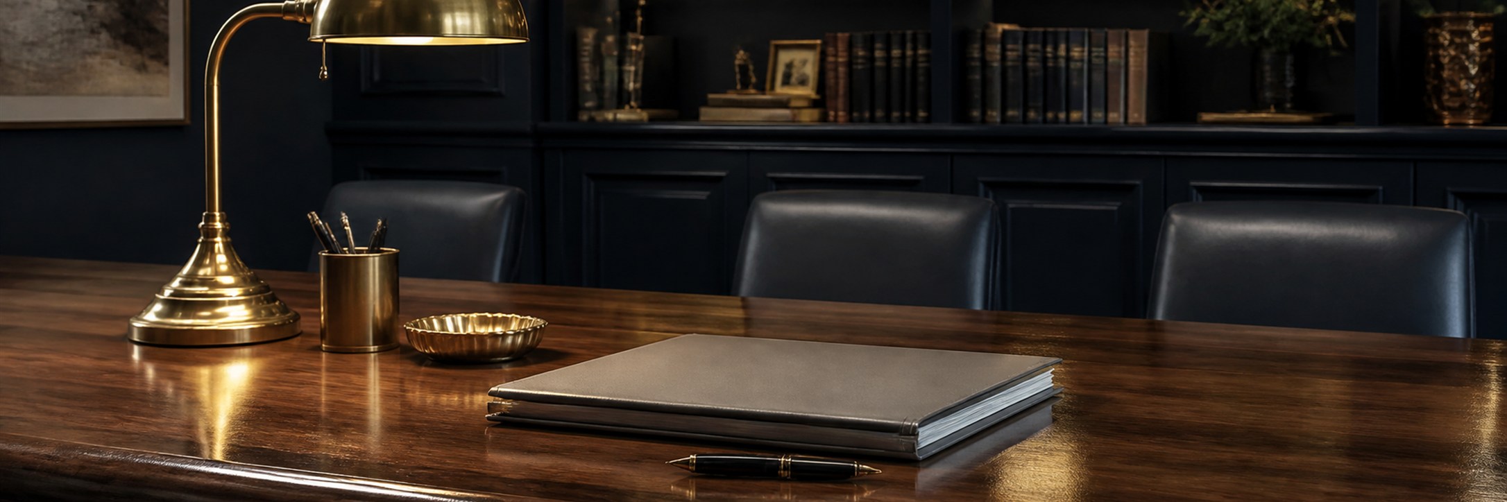 Mesa de atendimento jurídico em escritório